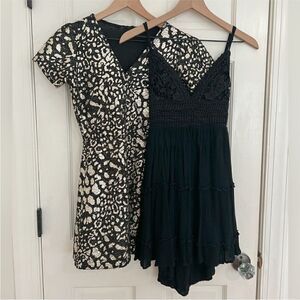 Lulus Thrill me black & gold Leopard Sz XS Black sleeveless Ivy & Leo dress SZ S